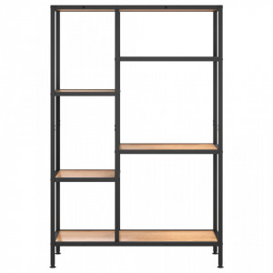 Bibliotecă, 80x30x120 cm, oțel și lemn prelucrat - V336357V - Img 3