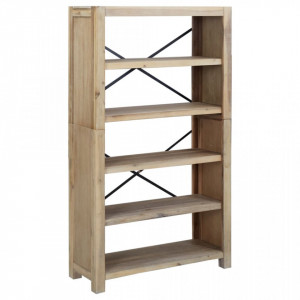 Bibliotecă cu 5 rafturi, 80x30x140 cm, lemn masiv de acacia - V345084V - Img 1