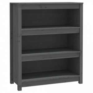 Bibliotecă, gri, 80x35x97 cm, lemn masiv de pin - V821681V