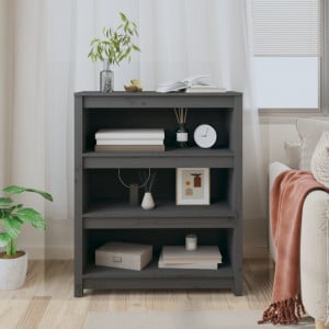 Bibliotecă, gri, 80x35x97 cm, lemn masiv de pin - V821681V - Img 3