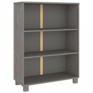 Bibliotecă, gri deschis, 85x35x112 cm, lemn masiv de pin - V340487V - Img 1