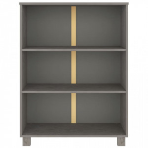 Bibliotecă, gri deschis, 85x35x112 cm, lemn masiv de pin - V340487V - Img 3