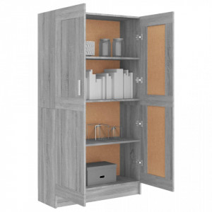 Bibliotecă, gri sonoma, 82,5x30,5x150 cm, lemn prelucrat - V815613V - Img 4