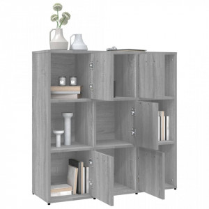 Bibliotecă, gri sonoma, 90x30x90 cm, lemn prelucrat - V815550V - Img 4