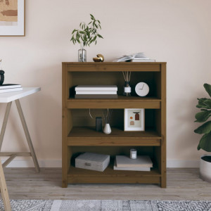 Bibliotecă, maro miere, 80x35x97 cm, lemn masiv de pin - V821682V - Img 2