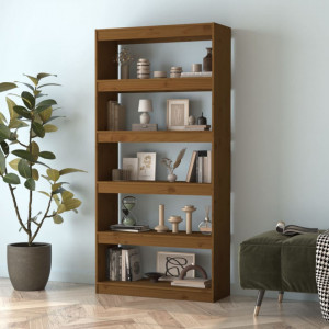 Bibliotecă/Separator cameră maro miere 80x30x167,4 cm lemn pin - V808201V - Img 3