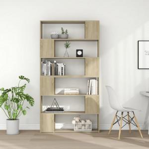 Bibliotecă/Separator cameră, stejar sonoma, 100x24x188 cm - V3082074V - Img 3