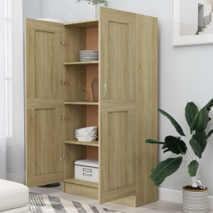 Biblioteca, stejar Sonoma, 82,5 x 30,5 x 150 cm, PAL - V802726V - Img 3