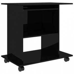 Birou de calculator, negru extralucios, 80 x 50 x 75 cm, PAL - V802901V - Img 2