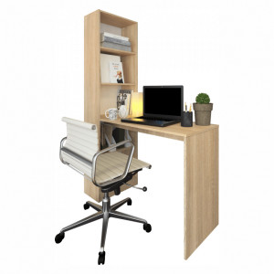 Birou, măsuţă, masă PC cu rafturi, sonoma, 125 cm - TP255557 - Img 10