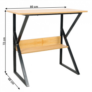 Birou, măsuţă, masă PC, maro si negru, 80 cm - TP277506 - Img 2