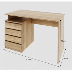 Birou, măsuţă, masă PC sonoma, 118 cm - TP281071 - Img 2