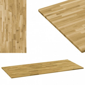 Blat masa, lemn masiv de stejar, dreptunghiular, 23mm 140x60cm - V245991V - Img 1