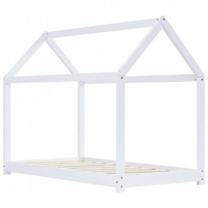 Cadru pat de copii, alb, 70 x 140 cm, lemn masiv de pin - V283349V - Img 2
