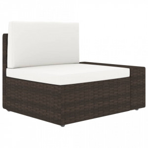 Canapea de colt modulara cu cotiera stanga, maro, poliratan - V49509V