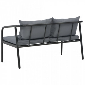 Canapea de gradina cu 2 locuri, cu perne, gri, aluminiu - V44699V - Img 4