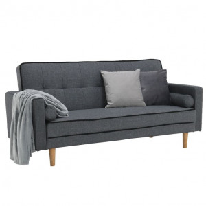 Canapea extensibilă, material gri, 186x75x89 cm - TP227595 - Img 8