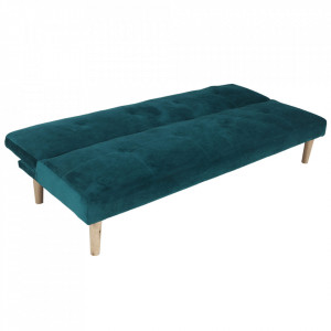 Canapea extensibilă, smarald/stejar, 178x66x68 cm - TP259661 - Img 3