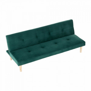 Canapea extensibilă, smarald/stejar, 178x66x68 cm - TP259661 - Img 15