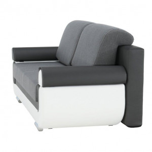 Canapea, piele ecologică alba+gri/material textil gri, 204x89x90 cm - TP88081 - Img 9