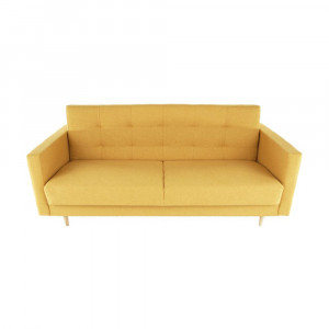 Canapea tapiţat 3 locuri, material textil muştar, 207x92x94 cm - TP209299 - Img 12