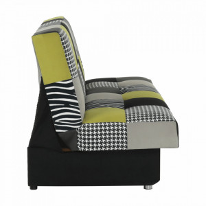 Canapea, textil verde gălbui/gri/negru, 195x90x90 cm - TP69564 - Img 11