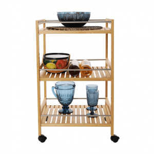 Cărucior de servire, bambus natural, 47x38x76 cm - TP277827 - Img 12