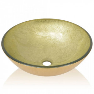 Chiuvetă din sticlă oțelită 42 cm, aurie - V142233V - Img 3