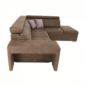 Colţar, 275x220x85/100 cm, material maro/violet deschis, dreapta - TP210944 - Img 9