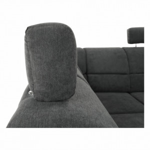 Colţar, piele eco neagră/textil gri închis, stânga - TP149897 - Img 4