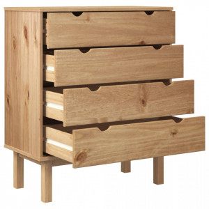 Comodă cu sertar, 76,5x39,5x90 cm, lemn masiv de pin - V348582V - Img 4