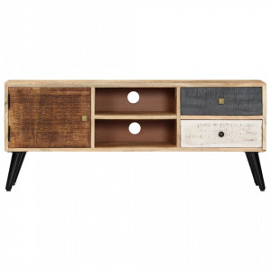 Comoda TV, 115x30x47 cm, lemn masiv de mango - V282878V - Img 2