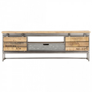 Comoda TV, 120 x 30 x 40 cm, lemn masiv de mango - V286533V - Img 3