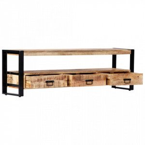 Comoda TV, 150x30x45 cm, lemn masiv de mango - V247906V - Img 4