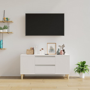 Comodă TV, alb, 102x44,5x50 cm, lemn prelucrat - V819596V - Img 3