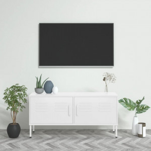 Comodă TV, alb, 105x35x50 cm, oțel - V336233V - Img 2