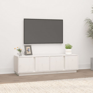 Comodă TV, alb, 140x40x40 cm, lemn masiv de pin - V814460V - Img 2