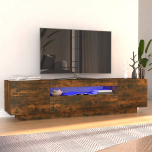 Comodă TV cu lumini LED, stejar fumuriu, 160x35x40 cm - V815726V - Img 2