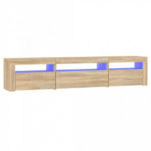 Comodă TV cu lumini LED, stejar sonoma, 195x35x40 cm - V3152740V