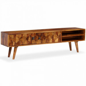 Comoda TV din lemn masiv de sheesham, 140 x 30 x 40 cm - V244683V - Img 4