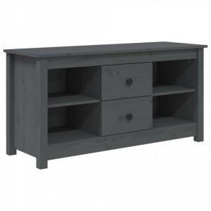 Comodă TV, gri, 103x36,5x52 cm, lemn masiv de pin - V814571V