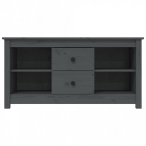 Comodă TV, gri, 103x36,5x52 cm, lemn masiv de pin - V814571V - Img 3