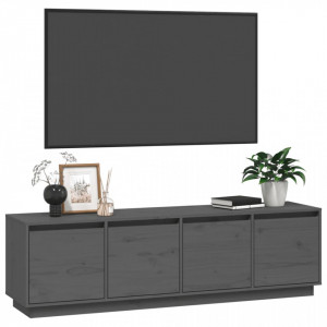 Comodă TV, gri, 156x37x45 cm, lemn masiv de pin - V814396V - Img 4