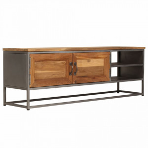 Comoda TV, lemn de tec reciclat si otel, 120 x 30 x 40 cm - V246281V