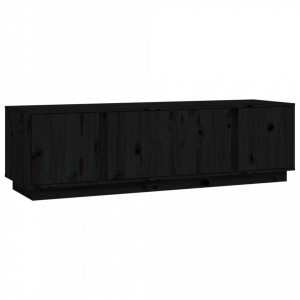 Comodă TV, negru, 140x40x40 cm, lemn masiv de pin - V814463V - Img 1