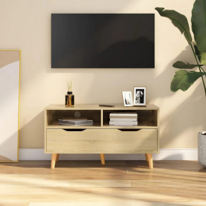 Comodă TV, stejar sonoma, 90x40x48,5 cm, lemn prelucrat - V326780V - Img 2