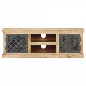 Comoda TV, usi de otel, 120 x 30 x 40 cm, lemn masiv de mango - V289095V - Img 3