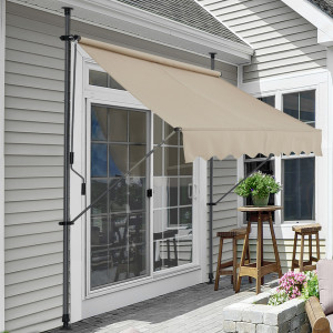 Copertina retractabila, 250 x 120 x 200 - 300 cm, bej - P56718044