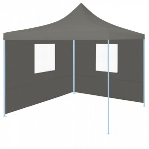 Cort de petrecere pliabil cu 2 pereți, antracit, 2 x 2 m, oțel - V48884V - Img 2