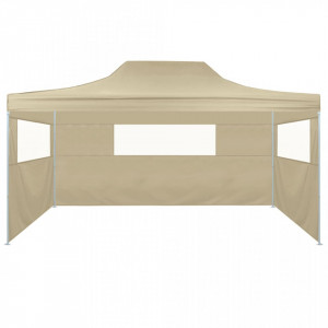 Cort pliabil cu 3 pereți, 3 x 4,5 m, crem - V44972V